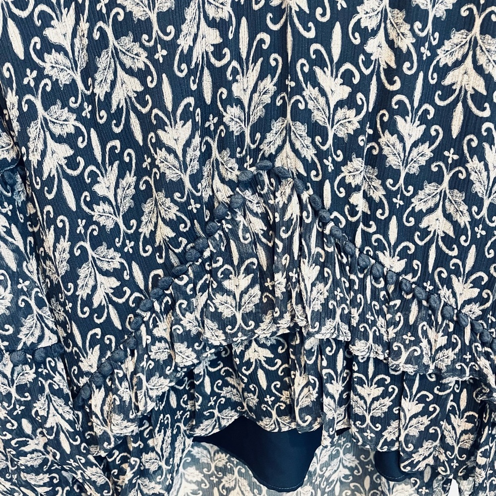 Anthropologie Stevie May Blue Boho Peasant Top Size Medium - Picture 9 of 12